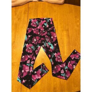 Lululemon Purple Floral Wunder Under High Waisted Full Length Leggings Size 4